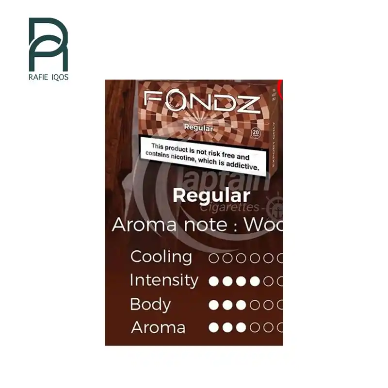 Fondz Regular یکی از طعم‌های پایه و کلاسیک برند فوندز است که برای علاقه‌مندان به طعم اصیل تنباکو طراحی شده. این طعم فاقد رایحه میوه‌ای یا خنک‌کننده است